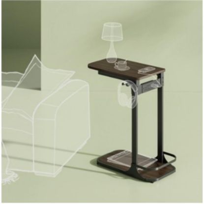 Picture of C-Shaped Side Table with Power Strip & Headphone Holder